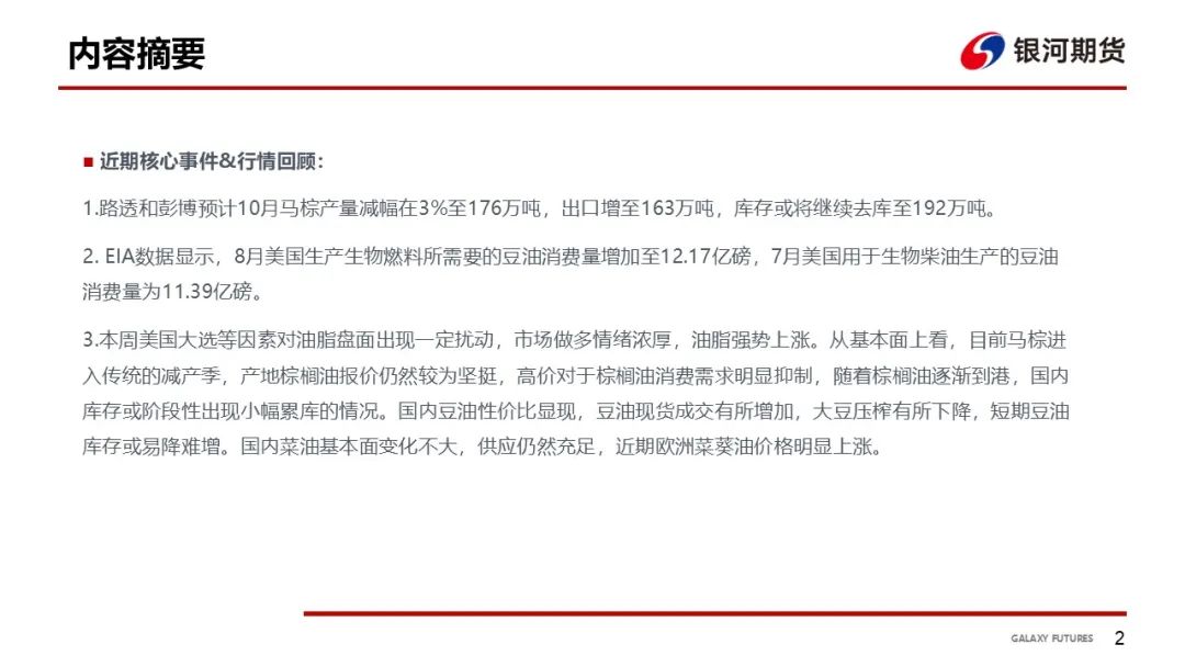 【油脂周報】USDA超預(yù)期下調(diào)美豆單產(chǎn)，靜待MPOB報告