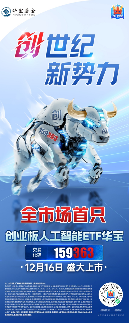 12月16日上市！全市場首只，“編號159363”的創(chuàng)業(yè)板人工智能ETF華寶澎湃上市，Reset中國AI投資新坐標！