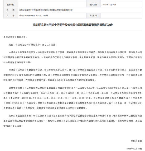 中信證券，被采取監(jiān)管措施！招商證券、華鑫證券也被點名