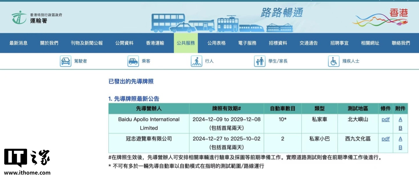 香港運輸署回應(yīng)小馬智行進(jìn)入香港稱“并未向其發(fā)放牌照”