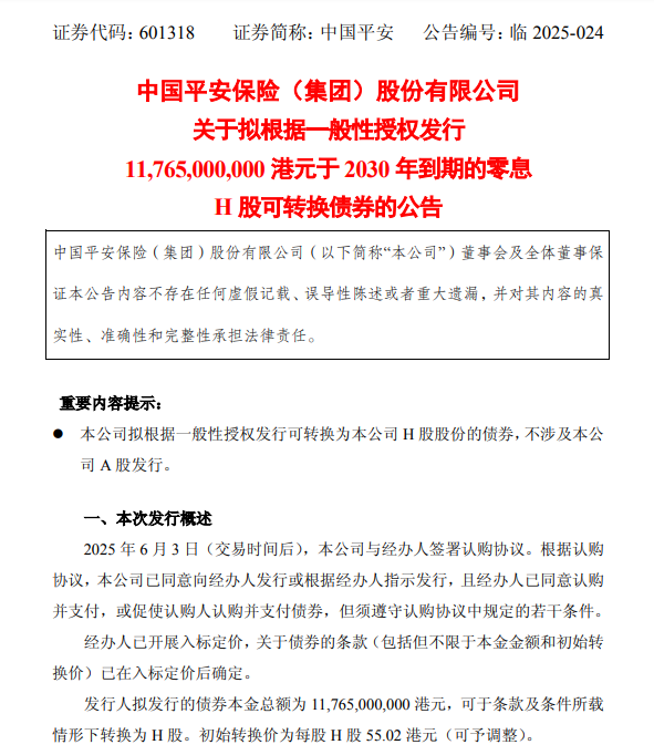 超百億港元！中國平安擬發(fā)零息可轉(zhuǎn)債，險(xiǎn)企為何發(fā)債忙？